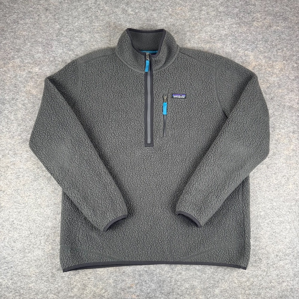 Patagonia Retro Pile Fleece Pullover 1/2 Zip Forge Gray 22810 Mens Large L *